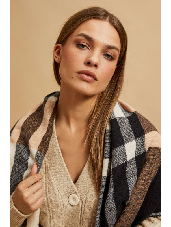 Moodo Šál v kostke broskyňový Moodo