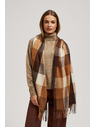 Moodo Elegantný šatka kockovaný hnedý Moodo