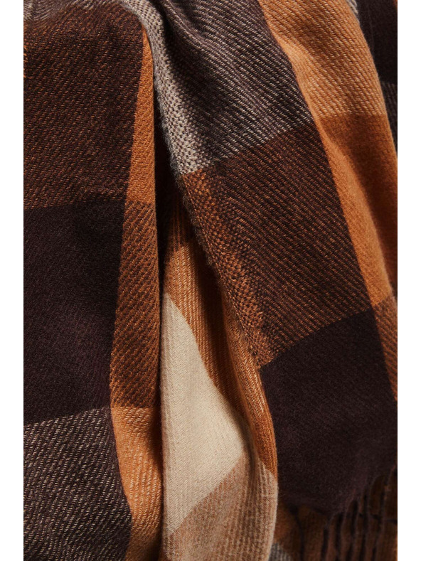 Moodo Elegantný šatka kockovaný hnedý Moodo