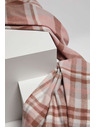 Moodo Šál v kostke so strapcami pudrovo ružový Moodo