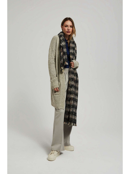 Moodo Šál v kostke s metalickou nitkou čierny Moodo