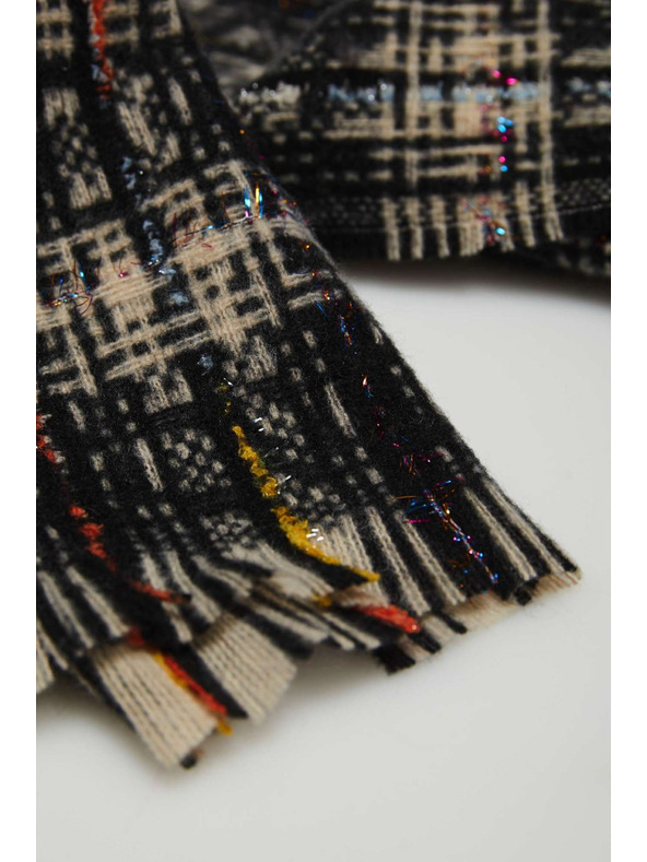 Moodo Šál v kostke s metalickou nitkou čierny Moodo