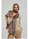 Moodo Ružový šál v kostke s metalickou niťou Moodo