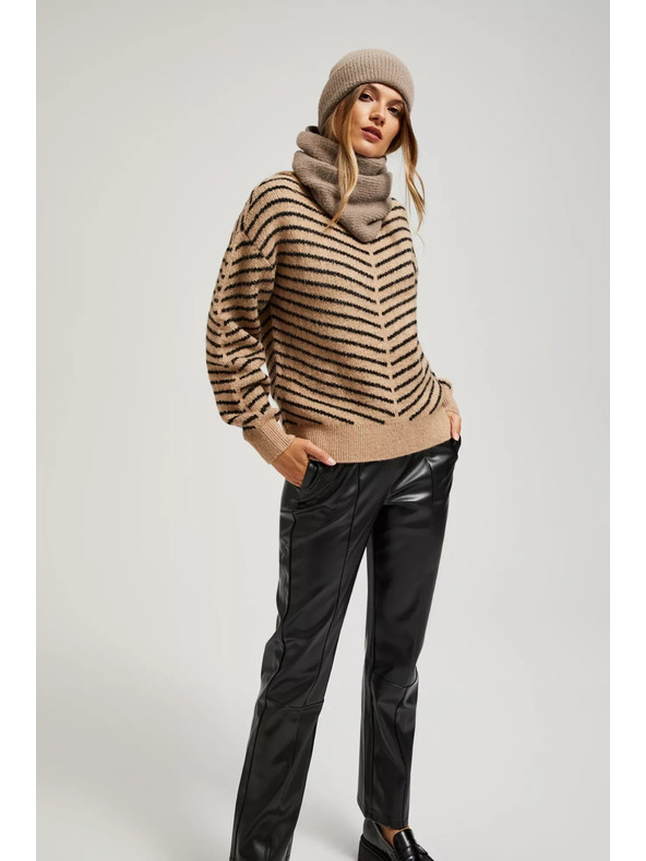 Moodo Hnedý nákrčník s metalickým vláknom Moodo