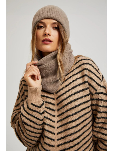 Moodo Hnedý nákrčník s metalickým vláknom Moodo