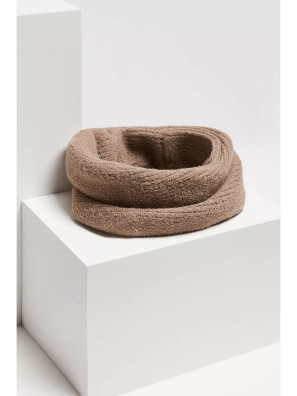 Moodo Hnedý nákrčník s metalickým vláknom Moodo