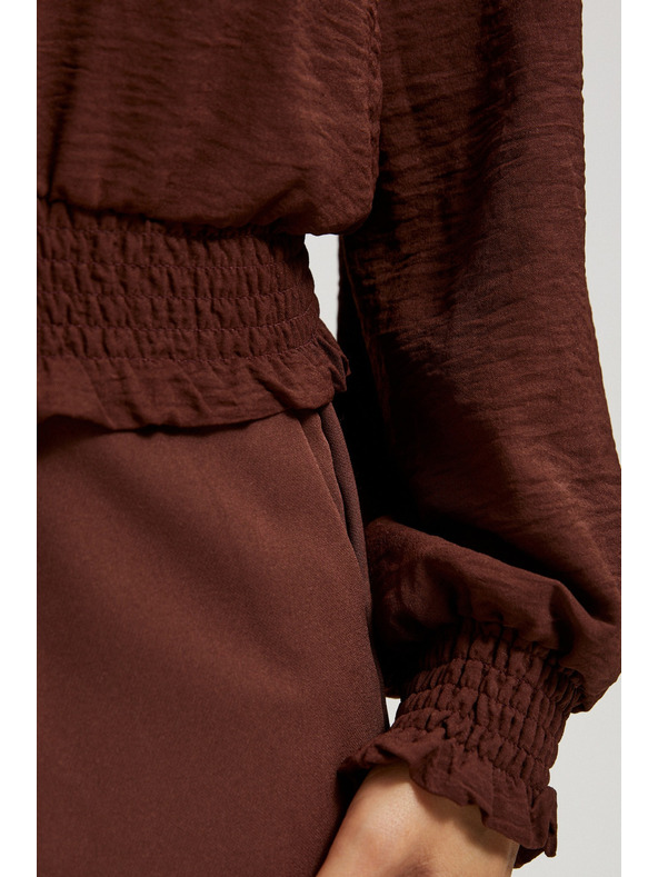 Moodo Hladká košeľa hnedá Moodo