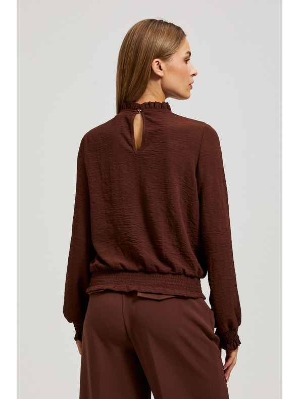 Moodo Hladká košeľa hnedá Moodo