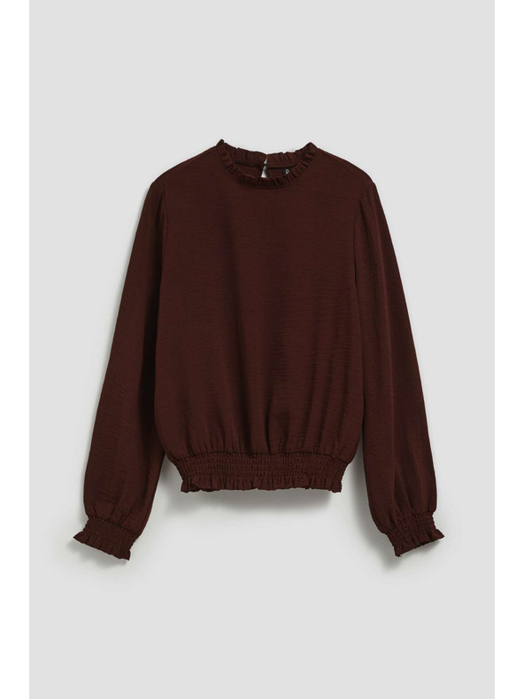 Moodo Hladká košeľa hnedá Moodo