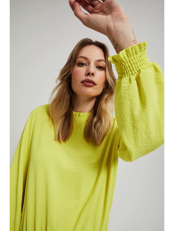 Moodo Hladká košeľa limetková Moodo