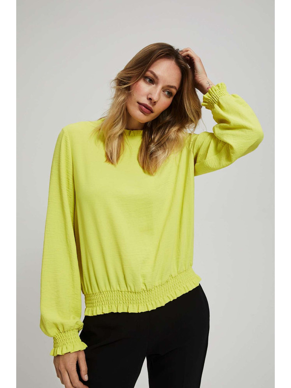 Moodo Hladká košeľa limetková Moodo