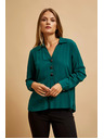 Moodo Košeľa s výstrihom do V smaragdová Moodo