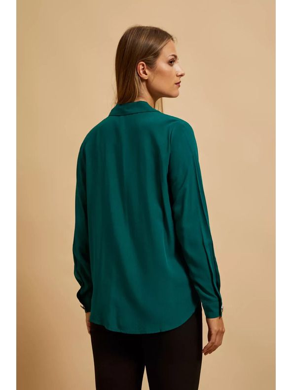 Moodo Košeľa s výstrihom do V smaragdová Moodo