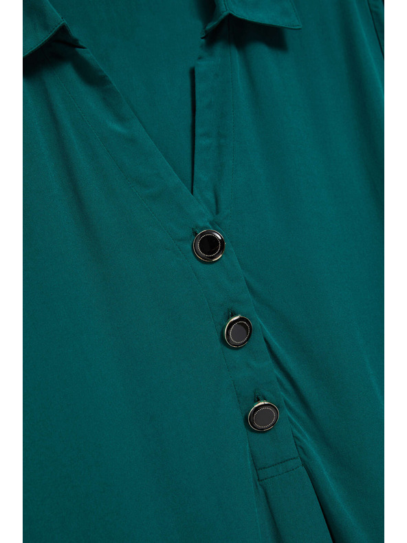 Moodo Košeľa s výstrihom do V smaragdová Moodo