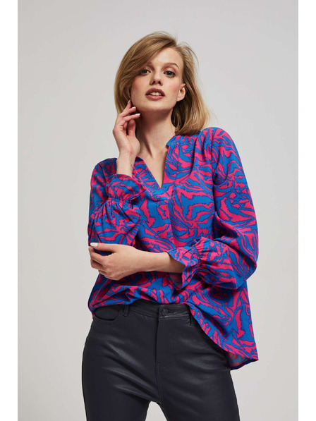 Moodo Košeľa s výstrihom do V fuchsiová Moodo