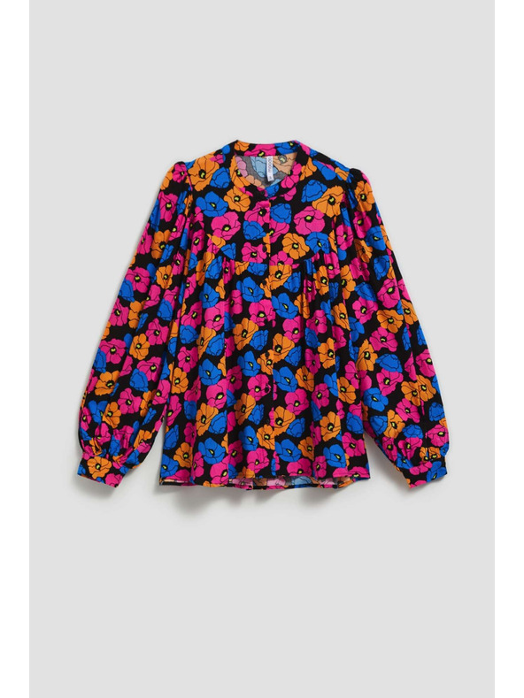 Moodo Čierna kvetinová košeľa Moodo