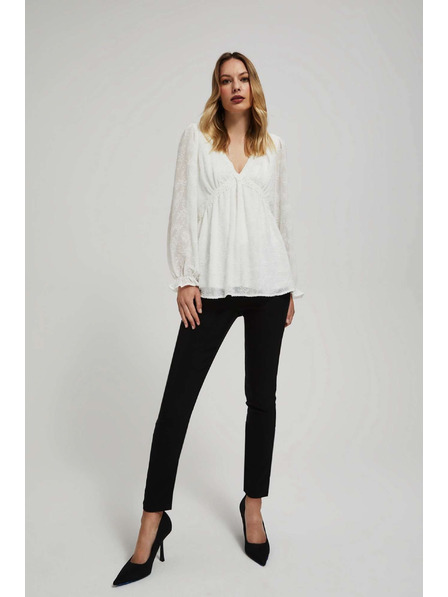 Moodo Biela košeľa s nafúknutými rukávmi Moodo