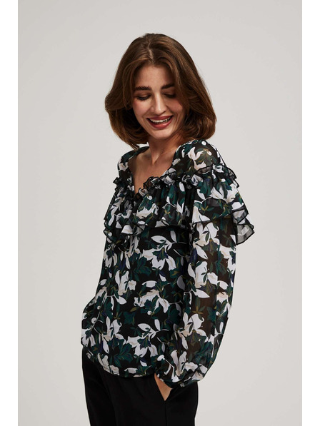 Moodo Košeľa s volánikmi a kvetinovým vzorom Moodo