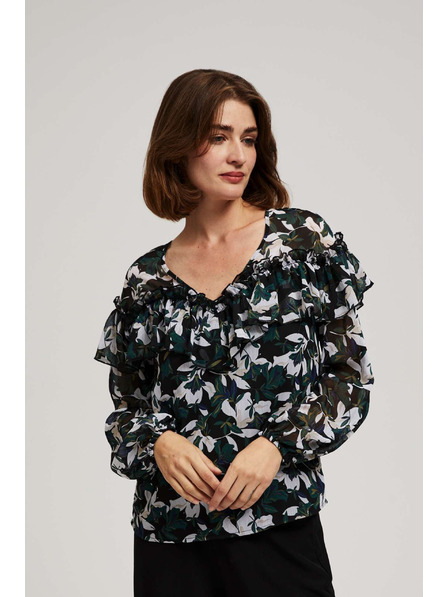 Moodo Košeľa s volánikmi a kvetinovým vzorom Moodo