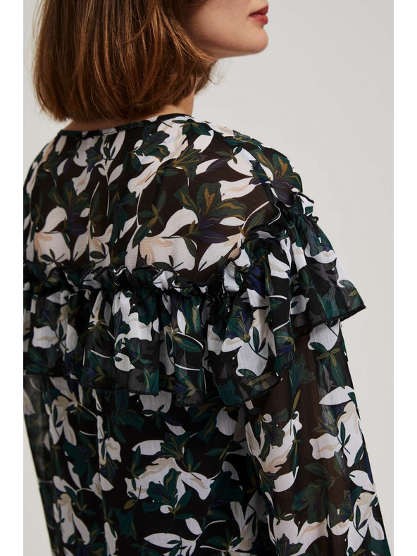 Moodo Košeľa s volánikmi a kvetinovým vzorom Moodo