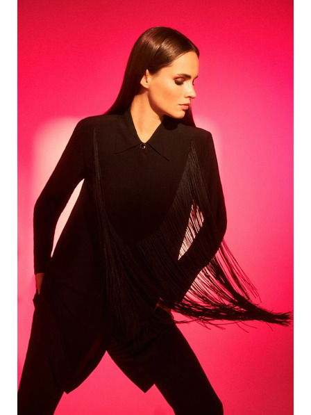 Moodo Oversize košeľa so strapcami Moodo