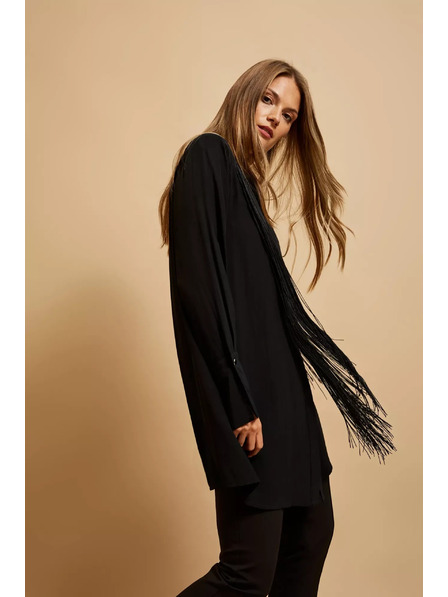 Moodo Oversize košeľa so strapcami Moodo