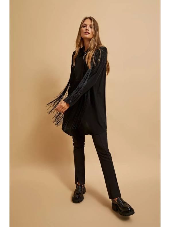 Moodo Oversize košeľa so strapcami Moodo