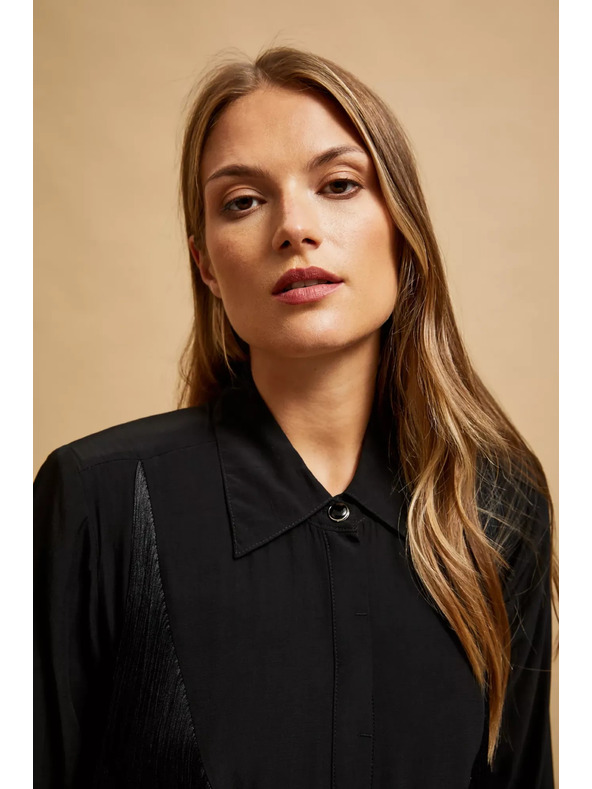 Moodo Oversize košeľa so strapcami Moodo