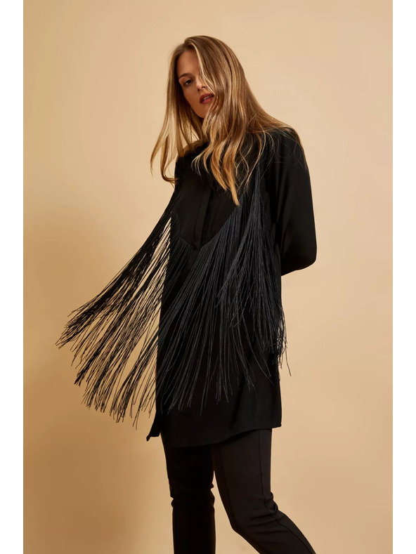 Moodo Oversize košeľa so strapcami Moodo