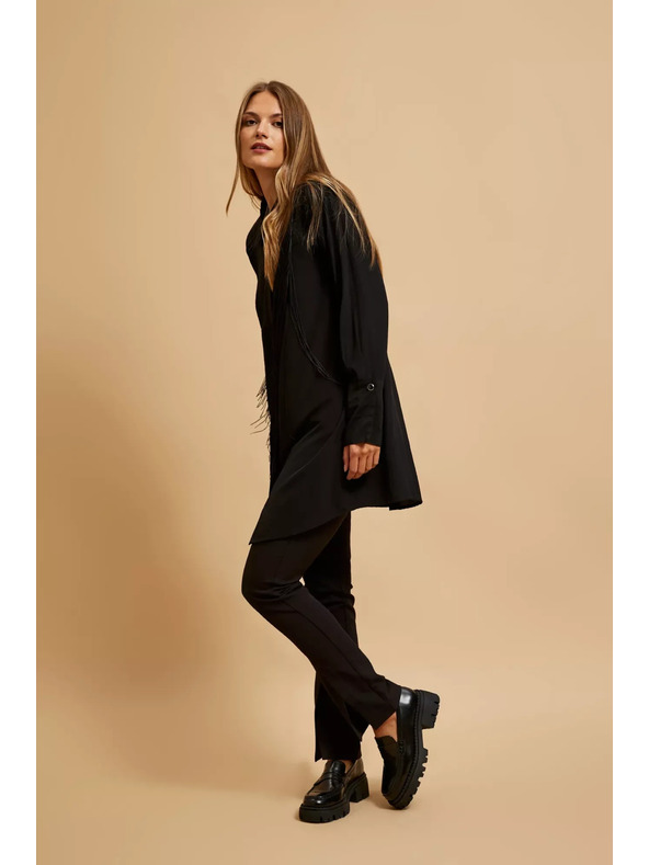 Moodo Oversize košeľa so strapcami Moodo