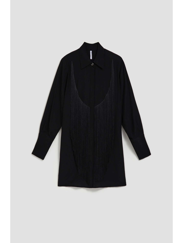 Moodo Oversize košeľa so strapcami Moodo