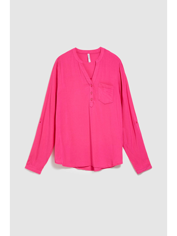 Moodo Košeľa s výstrihom do V a vreckom Moodo