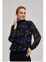 Moodo Čierna košeľa s kvetinovým vzorom Moodo