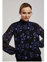 Moodo Čierna košeľa s kvetinovým vzorom Moodo