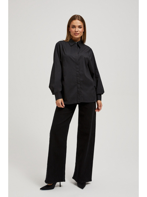 Moodo Strihová košeľa s nafúknutými rukávmi Moodo