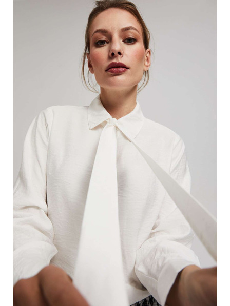 Moodo Perleťová košeľa Moodo s viazaným výstrihom a ozdobnými gombíkmi