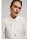 Moodo Perleťová košeľa Moodo s viazaným výstrihom a ozdobnými gombíkmi