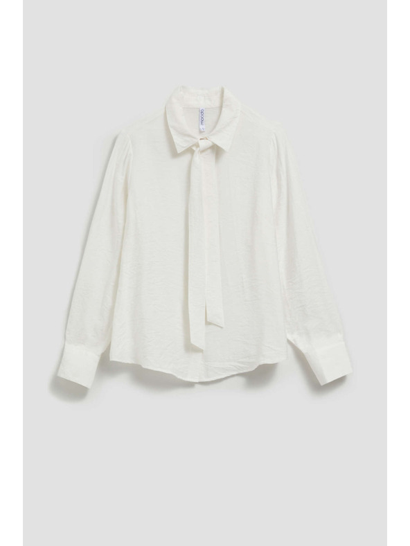 Moodo Perleťová košeľa Moodo s viazaným výstrihom a ozdobnými gombíkmi