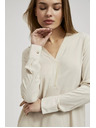 Moodo Hladká košeľa s dlhým rukávom béžová Moodo