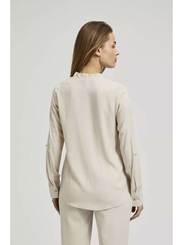 Moodo Hladká košeľa s dlhým rukávom béžová Moodo
