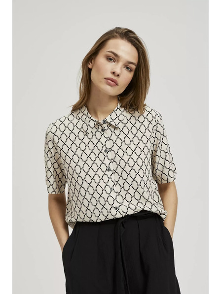 Moodo Béžová košeľa zapínaná na gombíky so vzorom Moodo