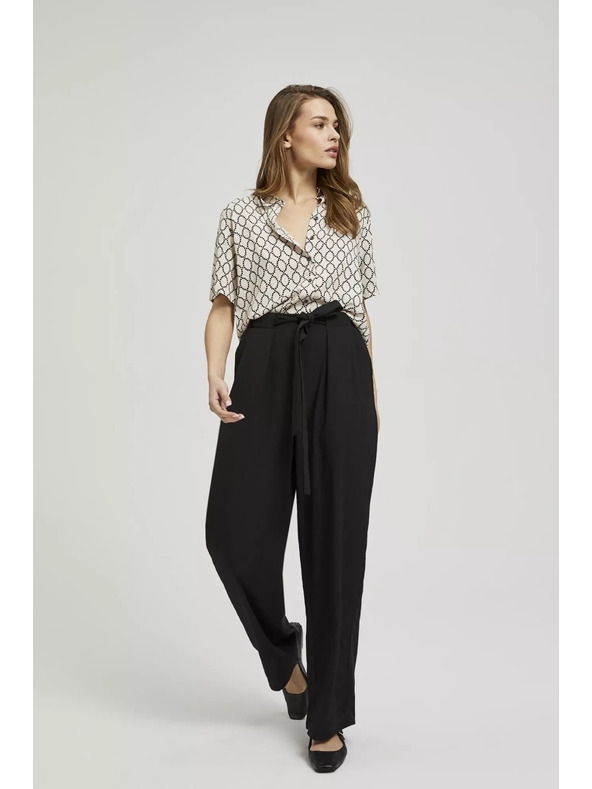 Moodo Béžová košeľa zapínaná na gombíky so vzorom Moodo