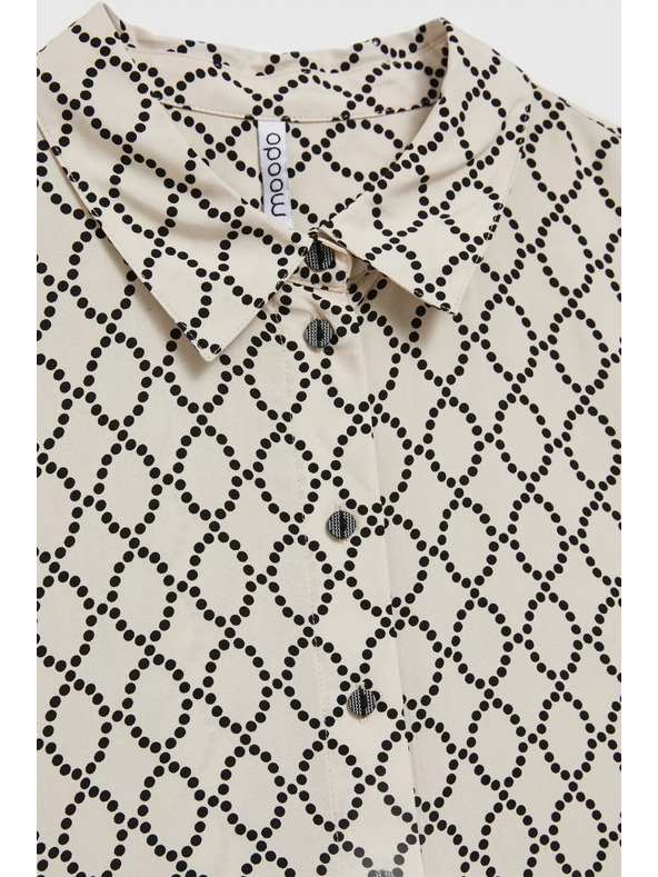 Moodo Béžová košeľa zapínaná na gombíky so vzorom Moodo