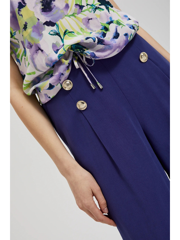 Moodo Vzorovaná košeľa s kvetinovým vzorom fialová Moodo