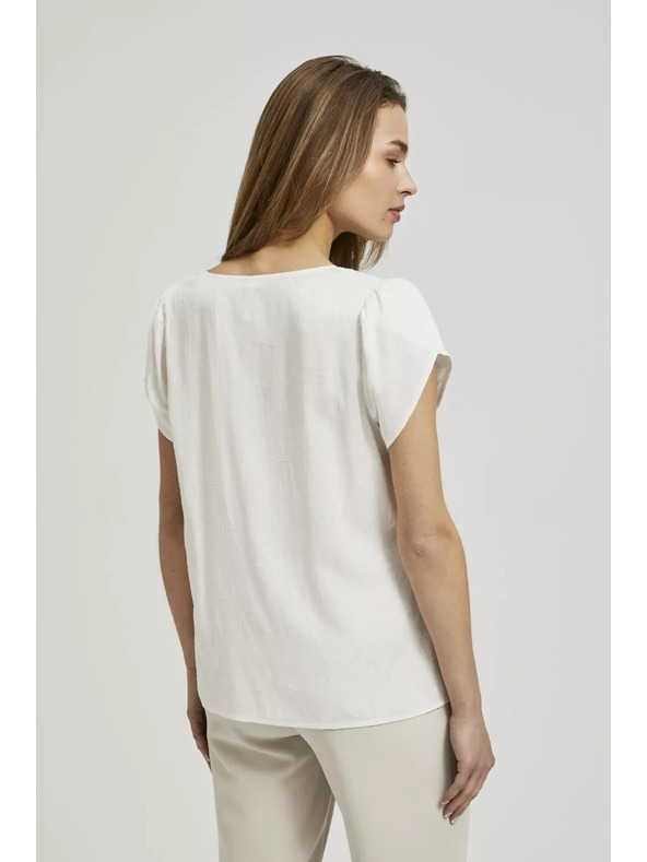 Moodo Biela košeľa s výstrihom do V Moodo