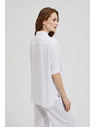 Moodo Biela viskózová košeľa s golierom Moodo