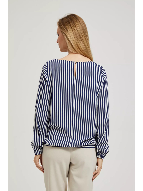 Moodo Bielo-tmavmodrá košeľa s okrúhlym výstrihom a tenkými ramienkami Moodo