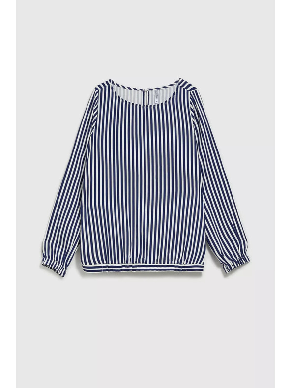 Moodo Bielo-tmavmodrá košeľa s okrúhlym výstrihom a tenkými ramienkami Moodo