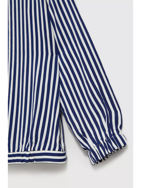 Moodo Bielo-tmavmodrá košeľa s okrúhlym výstrihom a tenkými ramienkami Moodo