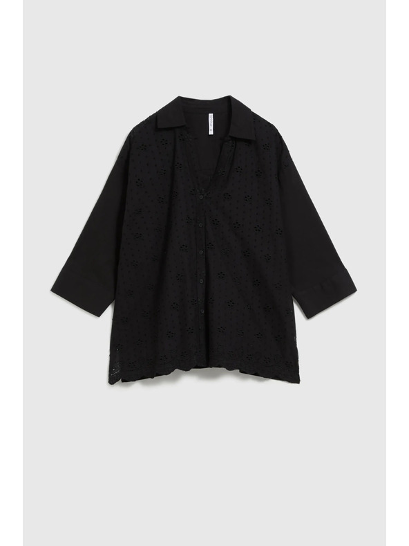 Moodo Čierna oversize košeľa na gombíky Moodo
